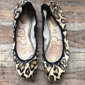 Sam Edelman 10.5 leopard hair flats.